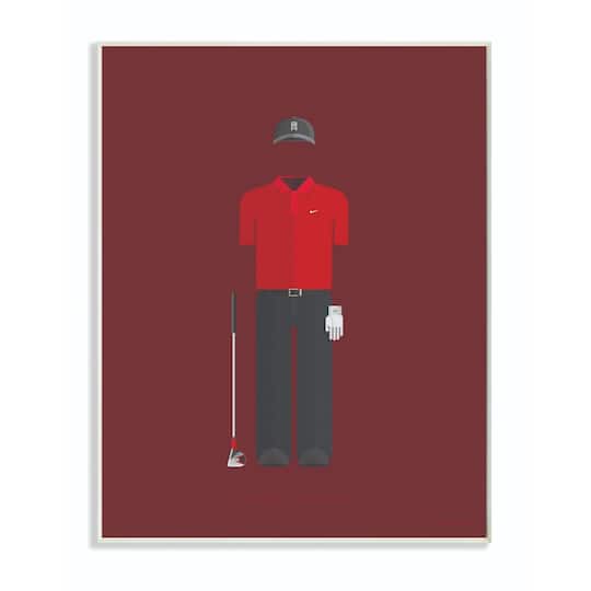 Stupell Industries Famous People Character Fashion Design Tiger Woods Wood Wall Plaque